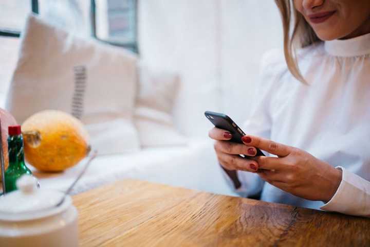 Woman with smartphone