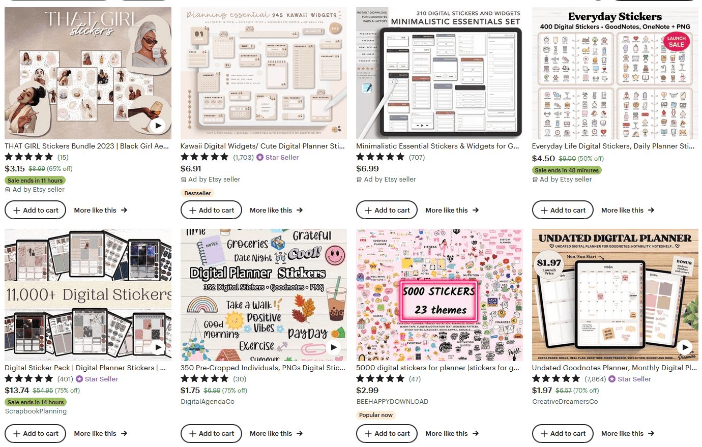 Digital Product to Sell on Etsy - Digital Stickers