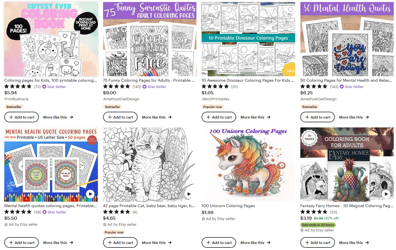 Digital Product to Sell on Etsy - Coloring Books