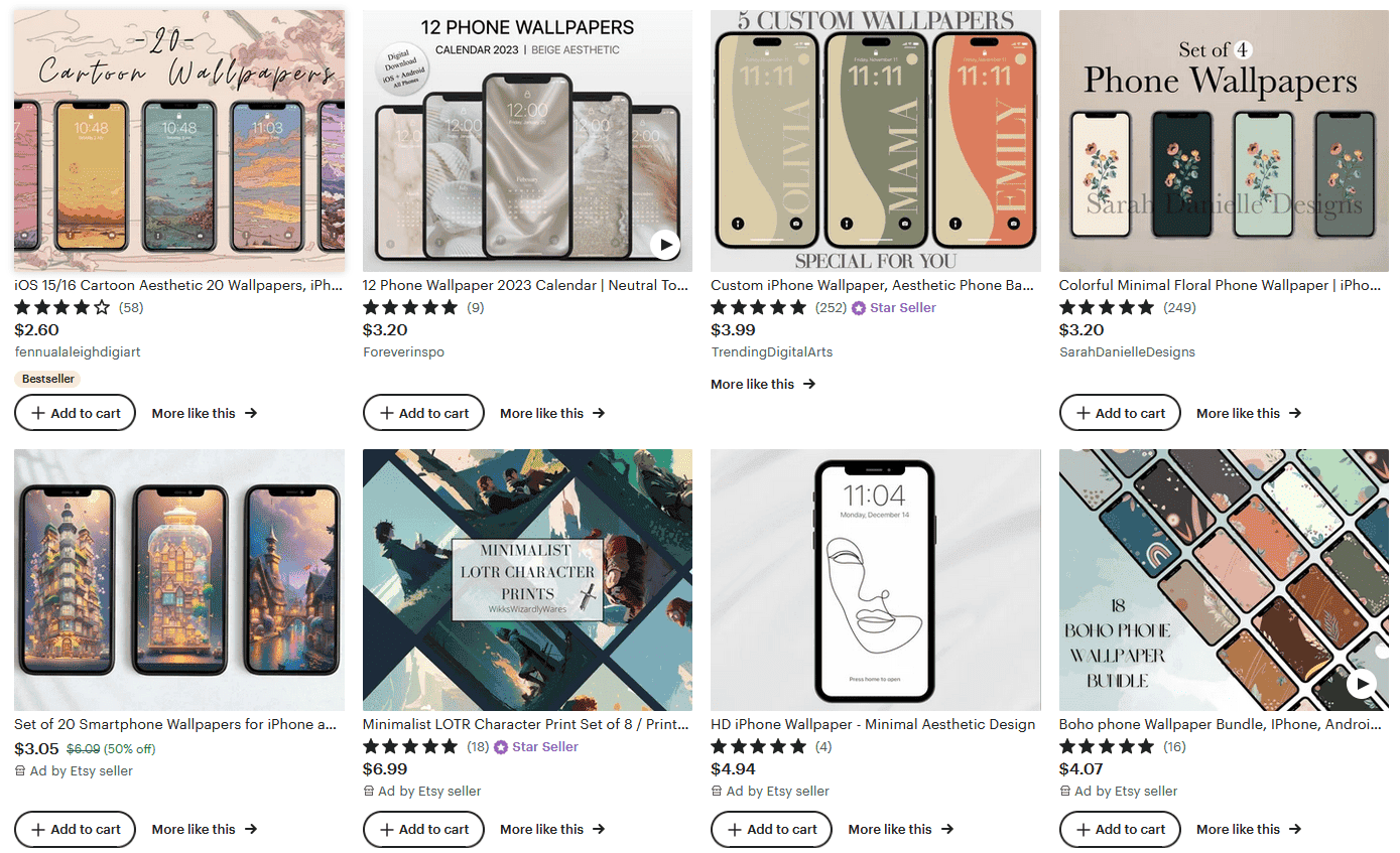 Digital Product to Sell on Etsy - Phone Wallpapers