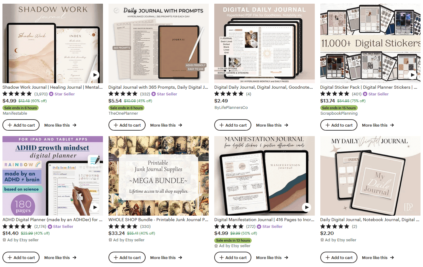 Digital Product to Sell on Etsy - Journal Inserts